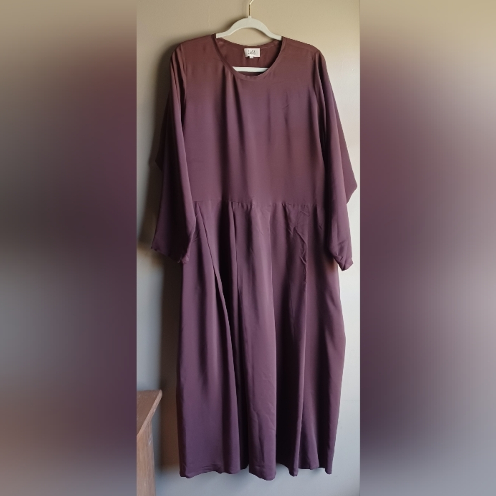 FLAX DRESS (Burgundy Color)